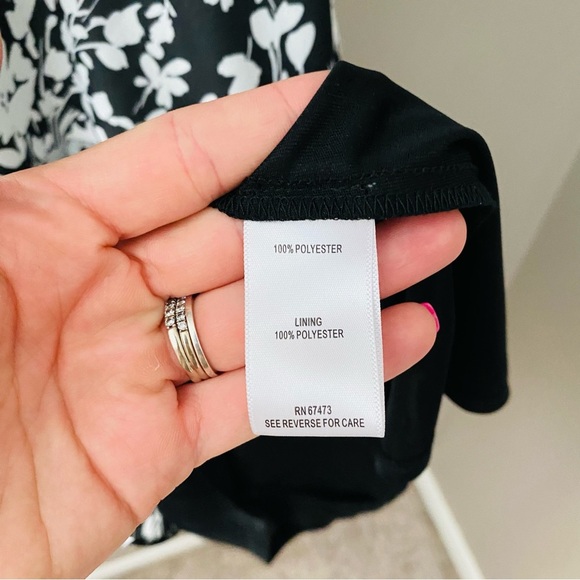 Just Taylor High Neck Floral Dress Black/White Sz 4 - Picture 5 of 11